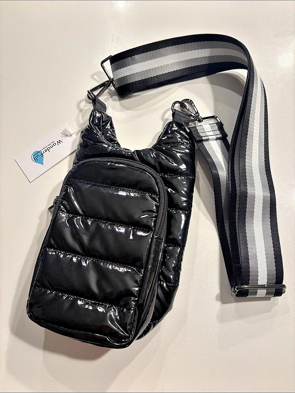 WanderFull Crossbody water bottle Bag in Black NWT